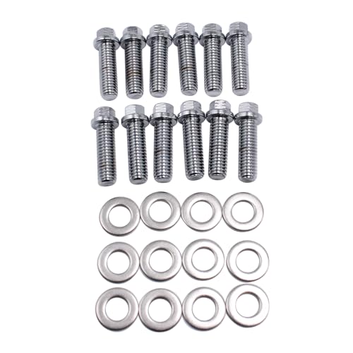 Pernos de colector de admision SBC con chapado de zinc resistente de 6 puntos y 1 pulgada