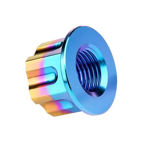 Image of Titanium M6 M8 M10 M12 M14 M16 Flange Bolt Nut Bicycle Motorcycle Rear Axle Car Modification Accessories Pack of 6 (M8 Pitch 1.25mm, Iridescent Blue)
