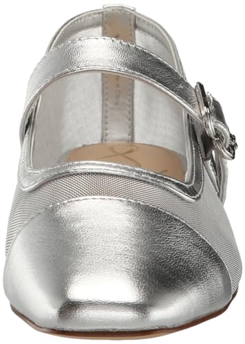Sam Edelman Women's Miranda Mary Jane Flat, Soft Silver, 62