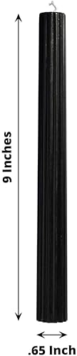 Miniatura 3 de Efavormart - Paquete de 5 velas cónicas de mecha acanalada sin perfume de 9 pulgadas, color negro, velas altas de cera con cinta
