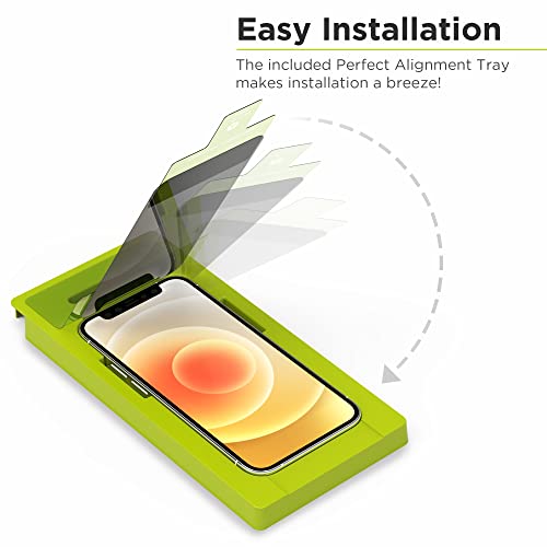 Puregear 2-Way Privacy Tempered Glass Screen Protector Compatible With Iphone 12 Mini (2020) 5.4-Inch, Installation Tray & Frame, Precise Cutout, Anti Spy, Case Friendly, Easy Install, Bubble Free #TOP2