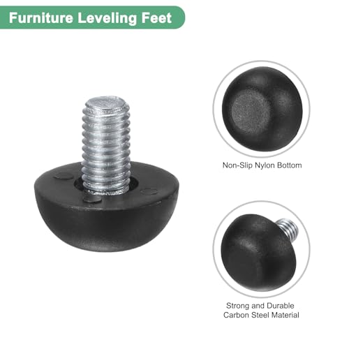 Image of M METERXITY 16-Pack Furniture Feet, M8 Thread Adjustable Furniture Levelers, Adjustable Leveling Feet Supports 5280LBS for Tables /Cabinets /Large Base Supports [Black]