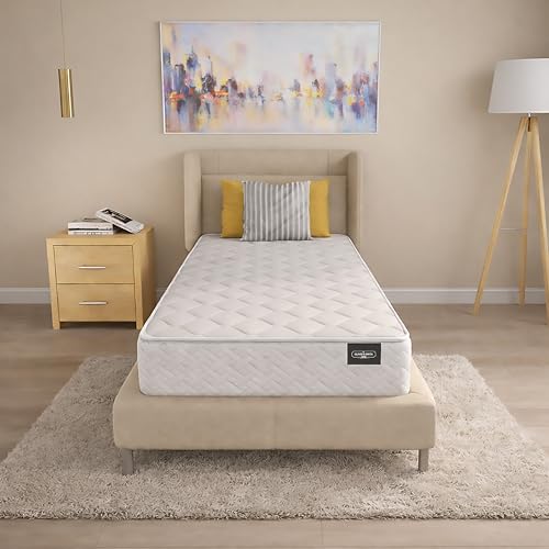 Twin Mattress 6 Inches 38X75 White – Medium Firm Hybrid for Bed – Twin Size Mattress Pocket Coil Tight Euro Top High Density & Polyester Cover – Rolled in a Box