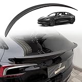 BestEvMod 2024 Tesla Refresh Model 3 Highland Rear Spoiler Wings OEM Style ABS for 2024 Refreshed Tesla Model 3 Highland Rear Trunk Spoiler Lip Tail Wing Rear Trunk Lid Accessories (Matt Carbon Fiber)