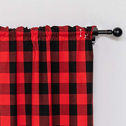 Curtain-Swags-for-Widnows-1-Panel-Classic-Buffalo-Check-Swag-Country-Farmhouse-Kitchen-Window-Curtain-Black-Red-W-54-x-L-36-with-a-16-Center-Drop Curtain Swags for Widnows 1 Panel Classic Buffalo Check Swag Country Farmhouse Kitchen Window Curtain Black Red W 54 x L 36 with a 16 Center Drop