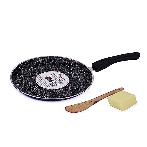 Image of Mumma's LIFE Non Stick Dosa Tawa with Sturdy Riveted and Bakelite Handle (Induction and Gas Stove Friendly), Non Toxic and PFOA Free, 24 Months Warranty (25CM, Blue)