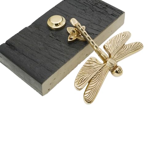 Aldaba de puerta de latón macizo pulido Infinity Decor con forma de libélula 7