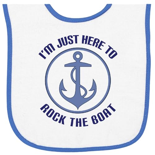 inktastic Funny Sailing Im Just Here To Rock the Boat Baby Terry Cloth Bib