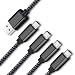 USB Type C Cable Fast Charging, HI-CABLE 4-Pack 6FT USB C Charger Braided Cable Compatible with Samsung Galaxy S10 S10+ S10e S9 S8 Plus Note 9 8, Moto Z3 Z2, LG V40 V20 G8 G7, Pixel 3 2 XL More (Grey)