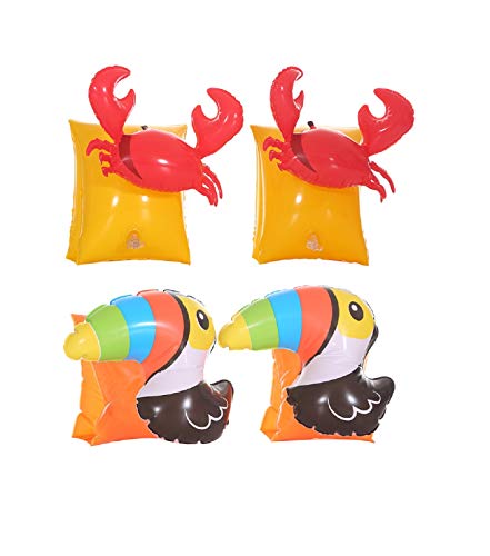 MATSUYOI 水遊び用アームリング 腕浮き輪 幼児 子供用浮輪 アームリン 水泳用品 水泳補助 ユニコーン サメ 4個