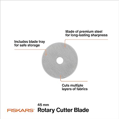 image for Fiskars 45mm Rotary Blades (5 Pack) - Rotary Cutter Blade Replacement 
