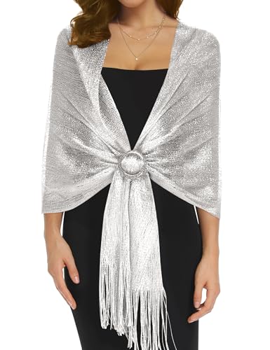 BANETTETA Shawls for Wraps Evening Dresses Scarf for Women Formal Shawl for Evening Party with Buckle for Wedding Shawl