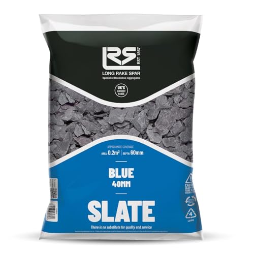 Long Rake Spar Welsh Blue Slate 40mm 20kgs Decorative Aggregate Gravel