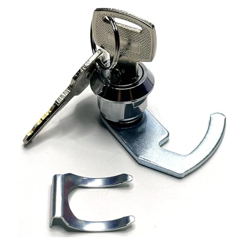 Zinc Alloy Cam Lock with Quick Clip and 2 Keys Included Fit for Cash Drawer, Locker, Metal Cabinet, Versatile Use,Fit for Gym, Vending Machine, Tool Box(Silver