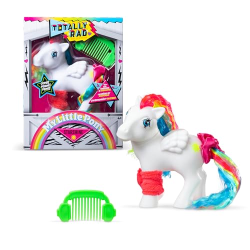 Basic Fun My Little Pony Totally Rad Starshine - Franja de inspiração retro com estilo ousado - brinquedos colecionáveis dos anos 80 para crianças e fãs a partir dos 3 anos