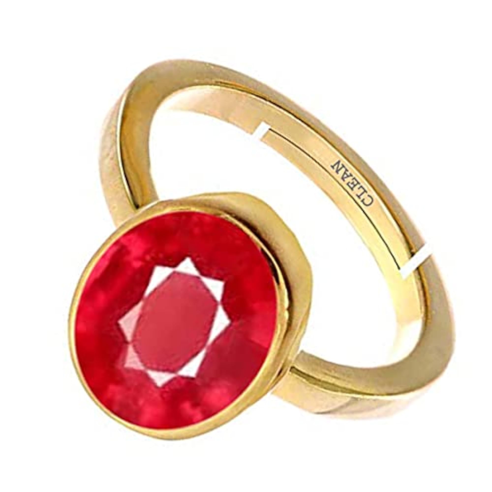 Unisex Ruby Manik Adjustable Ring, 6.25 Ratti Gold Plated