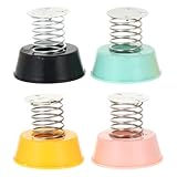 PERSELOSO 4個 車用首振り人形スプリングベース 軽量コンパクト 振動可能な伸縮式飾り台 人形置物アクセサリー 色展開 黒 ピンク 橙