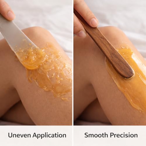 Image of Non-stick Wax Spatula Waxing Applicator Hair Removal Sticks Reusable Scraper Hard for Home Salon Body Use Large Wooden Spatulas for Legs Face Eyebrow Professional Applicators for Women (Wax Spatula)