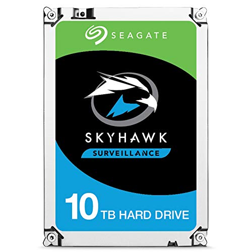 Seagate SkyHawk 10 To, Disque dur interne de surveillance HDD – 3,5 pouces SATA 6 Gbit/s, 256 Mo mémoire cache, pour système de caméras de sécurité, services Rescue valables trois ans (ST10000VX0004)