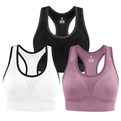 Image of IUGA Sports Bras for Women High Impact Racerback Sports Bra Seamless Padded Sports Bra Yoga Bras Workout Bra Activewear Bra