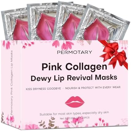 30 PCS Moisturizing Collagen Lip Mask Crystal Mouth Care Pads Mask for Moisturizing & Reducing Chapped, Smoothing Fine Lines Lip Patches with Moisture Essence for Gifts