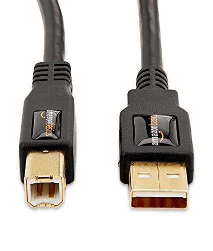 Amazon Basics Usb 2.0 Printer Type Cable - A-Male To B-Male - 16 Feet (4.8 Meters), Black #TOP1