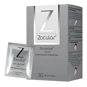 Zocuwipe Eyelid Wipes with Natural Okra Complex – Eyelid Cleanser and Moisturizer Pads for Irritated, Red Eyes from Dry Eye, Blepharitis 30ct