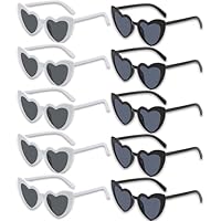 10 Stück Herz Sonnenbrille,Herz Brille Ist Praktisch Und Sonnenbrille Sehr Modisch,Herzchen Brille Für Jeden Geeignet,Herzbrillen Für Partys Hochzeiten Und Andere Einstellungen (Schwarz Und Weiß)
