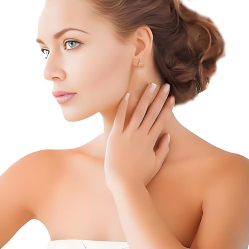 Gold Earrings for Women Trendy.X-Shaped Dangle Earrings Minimalist Elegance Lightweight Hypoallergenic for Everyday/Party Gift. 5