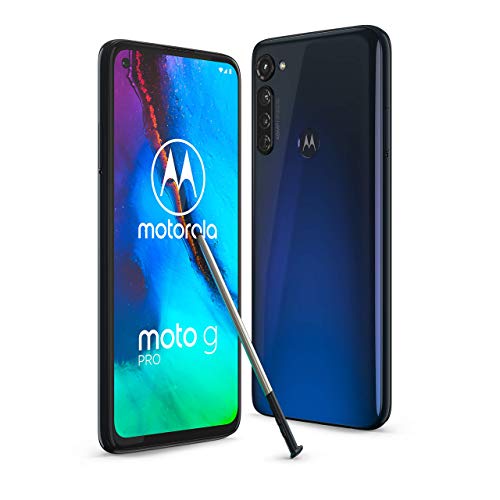 Motorola Moto G Pro (écran 6,4" FHD+ o-notch, Qualcomm Snapdragon SD665, stylet, appareil photo principal 48 MP, batterie 4000 mAh, double SIM, 4/128 Go, Android 10), Mystic Indigo (renouvelé)