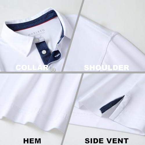 Image of Mens Polo Shirts Short and Long Sleeve Casual Solid Stylish Dry Fit Performance Designed Collared Golf Polo Shirts for Men