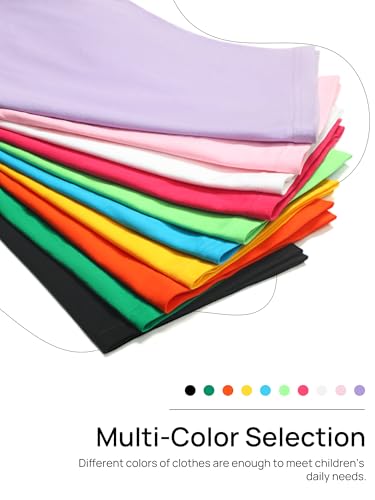 10 Pack Unisex Kids Short Sleeve T Shirt, Candy Color Crewneck Tees Soft Solid Plain Summer Tops for Girls Boys4