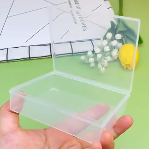 Image of 12 Pack Rectangular Clear Plastic Organizer Storage Box Containers (3.98 x 3.35 x 1.06 Inch) with Lid, Small Plastic Containers for Beads and More