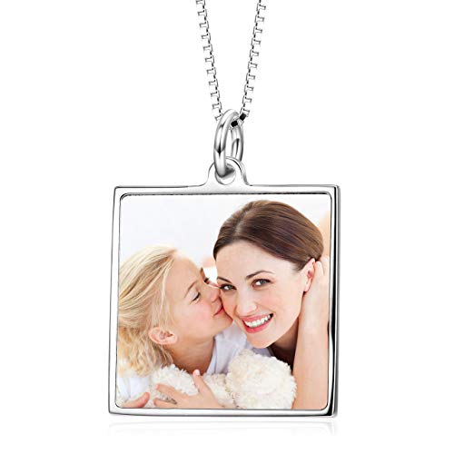 LONAGO Full Color Photo Picture Personalized Necklace Custom Etched Dog Tag Image Pendant with Message Name
