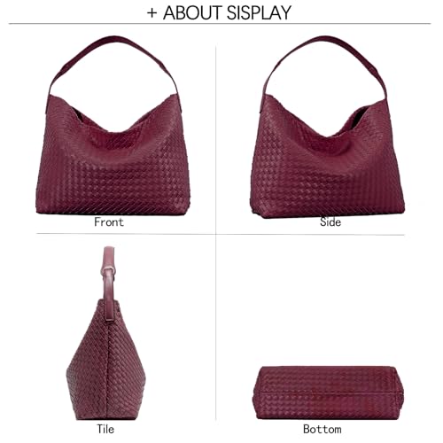 Image of JINMANXUE Woven Tote Bag for Women, Travel Hobo Purse Crossbody Shoulder Handbag, Work Satchel, Adjustable Strap Fit 13 inch iPad | Woven Vegan Leather