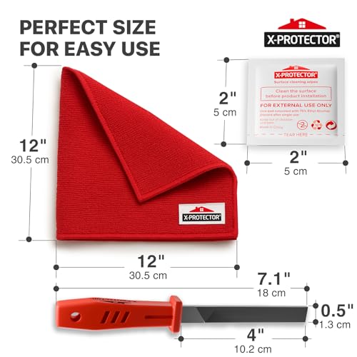 Image of X-Protector Furniture Pads Preparation Set - Includes Metal File, Microfiber Cloth & 20 Cleaning Wipes - Furniture Surface Prep Kit for Easy Installation of Furniture Pads!