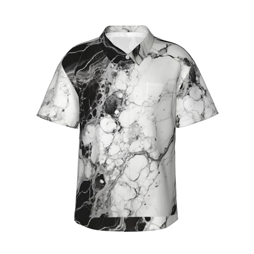 Chemise hawaïenne marbre homme idéale pour un mariage décontracté à la plage ou vos vacances
