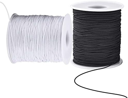 Elastic Cord for Bracelets, 2 Rolls 1 mm 330 Feet Sturdy Bracelet String, Stretchy Elastic String for Jewelry Making, Necklac