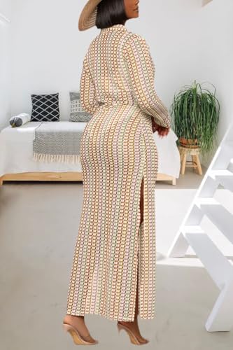 YouSexy Women's Sexy Swimsuit Maxi Dress Long Sleeve Hollow Out Long Beach Cover Up Dress3