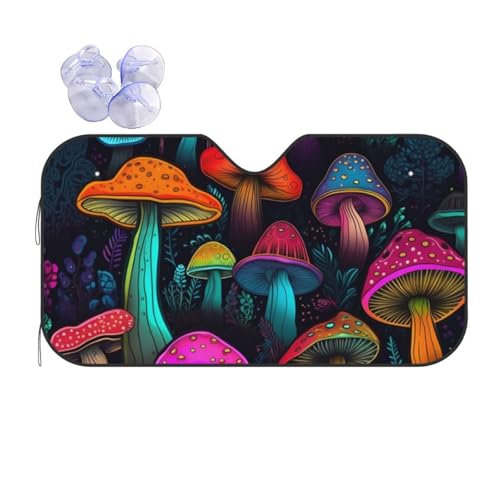 Housses de soleil champignons colorés pour pare-brise voiture berline et SUV pliable 70x130cm