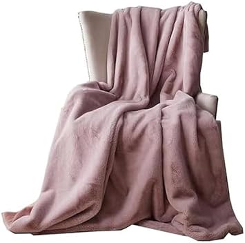 Fleece Throw Blanket - Soft Warm Decorative Cozy Comfort for Single and Double Bed Purple 200x150 cm
