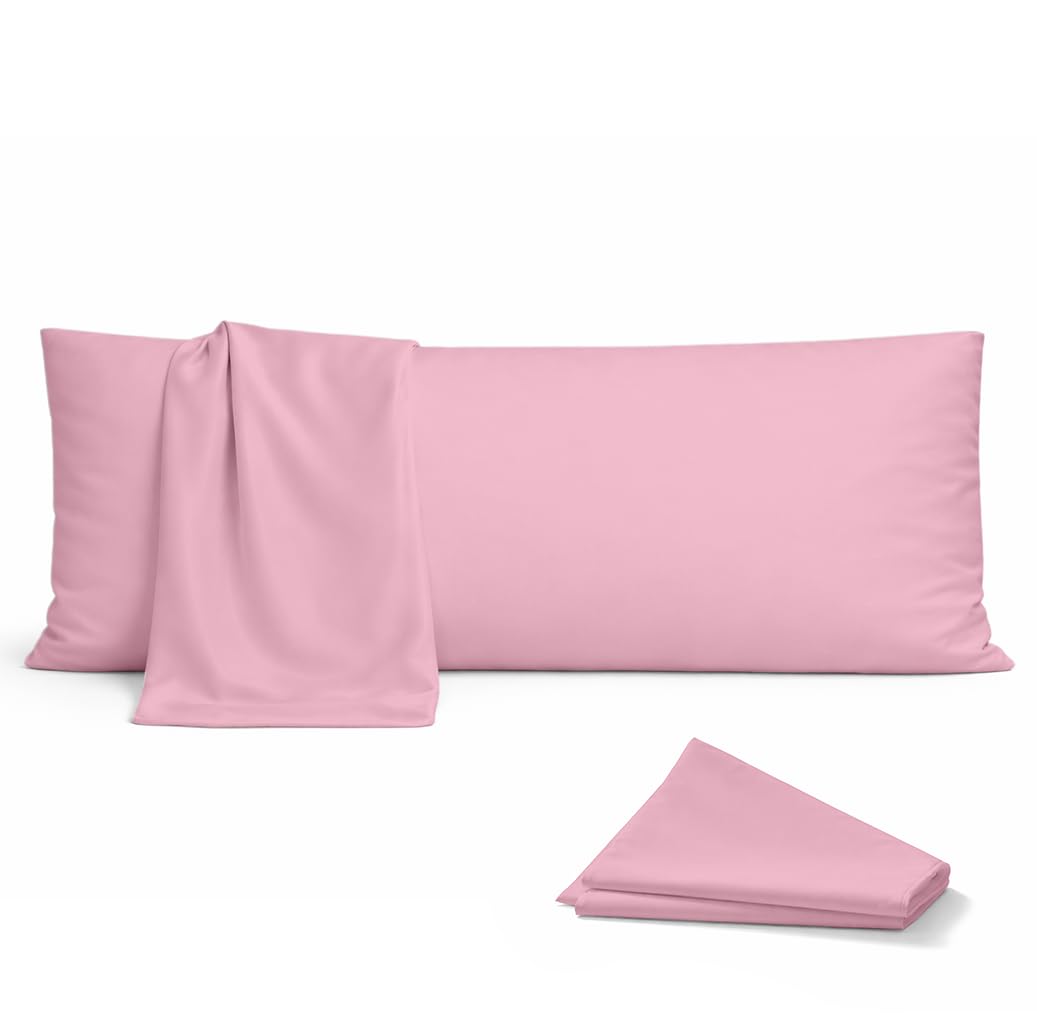 Rohi Soft Pink Bolster Pillow Cases - Soft Polycotton Body Pillow Cover – Hypoallergenic & Breathable Long Pillow Cover (3Ft (36") Single Bed, )