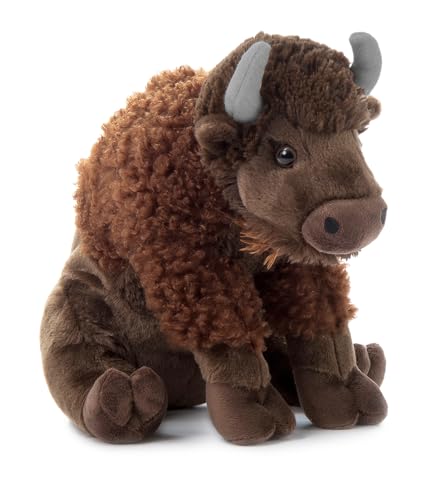 The Petting Zoo Bison Stuffed Animal, Gifts for Kids, Wild Onez Zoo Animals, Sitting Bison Plush Toy 12 inches