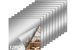 12 Pcs Flexible Sticker Mirror Sheets