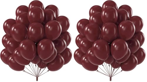 Image of PartyWoo Burgundy Balloons 50pcs Dark Chestnut Red Maroon Dark Color (Pack of 2)