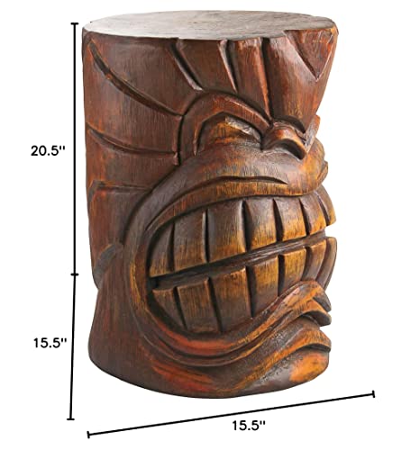 Design Toscano Db383038 The Grande Tiki God Kanaloa Teeth Side Table Statue, 20 Inch, Woodtone #TOP6