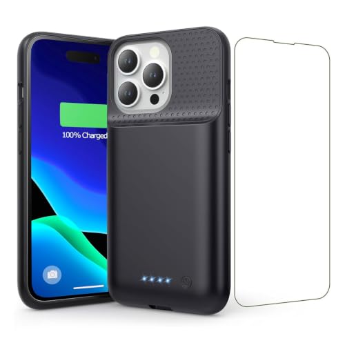 Image of Battery Case for iPhone 13 /13 Pro /14, Upgraded 7500mAh Ultra-Slim Portable Charging Case Rechargeable Protective Extended Charging Cover Only for iPhone13 /13 Pro /14 Battery Pack (6.1 Inch), Black