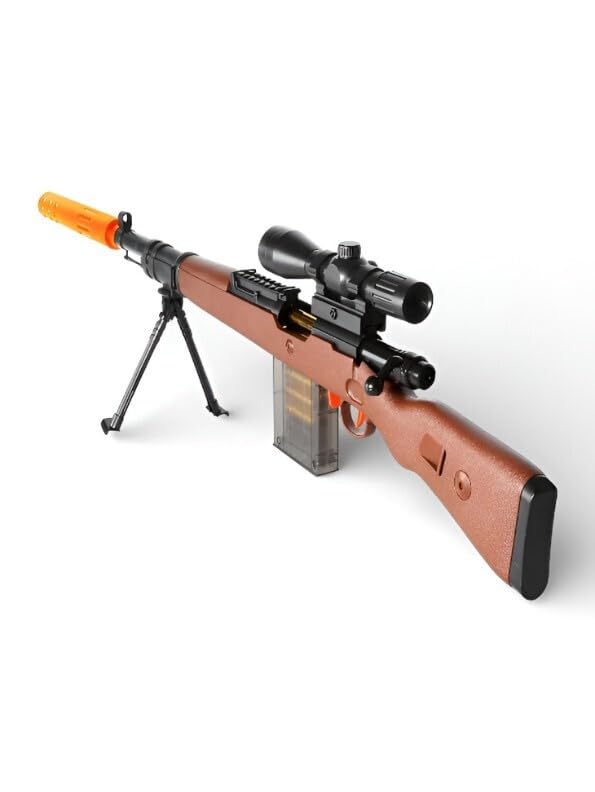 Image of Kar98k Sniper Gun Toy for Kids, Manual Soft Bullet Sniper Gun for Boys, Realistic Shooting Sniper Rifle Gun Toy with Scope & Magazine Spiner Gun for Adults