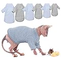 Hairless Cats Vest Turtleneck Sweater, Breathable Adorable Cat Wear Shirt Clothes, Pullover Kitten T-Shirts with Sleeves,Cat's Pajamas Jumpsuit for Sphynx, Cornish Rex, Devon Rex, Peterbald