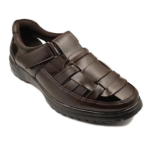 Image of Men's Orthopedic Roman Sandals | Soft Cushion Footbed | Lightweight Comfortable Anti-Skid Durable Sole | Open Toe Casual Formal Sandals for Men DASH-01